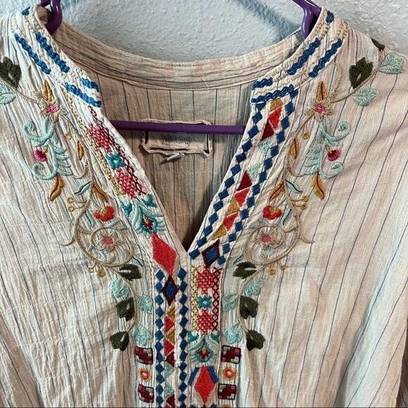 Johnny Was Cotton Eilona Embroidered Blouse - Picture 6 of 10